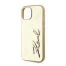 Karl Lagerfeld Wrinkled PU Signature Logo Apple iPhone 15 hátlap tok, arany