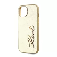  Karl Lagerfeld Wrinkled PU Signature Logo Apple iPhone 15 hátlap tok, arany