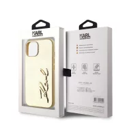   Karl Lagerfeld Wrinkled PU Signature Logo Apple iPhone 15 hátlap tok, arany