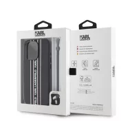   Karl Lagerfeld PU Saffiano Athleisure Apple iPhone 15 Pro Max hátlap tok csuklópánttal, rózsaszín