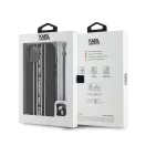 Karl Lagerfeld PU Saffiano Athleisure Apple iPhone 15 hátlap tok csuklópánttal, rózsaszín