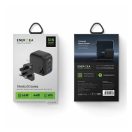Energea Travelite GAN66 1xUSB-A/ 2xUSB-C utazó gyorstöltő adapter, (PD-PPS-QC 3.0) 66W, fekete (US/EU)