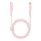 Energea Flow C94 USB-C / Lightning MFI szövet gyorstöltő- és adatkábel, 1.5m, 60W, 3A, rózsaszín