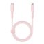 Energea Flow C94 USB-C / Lightning MFI szövet gyorstöltő- és adatkábel, 1.5m, 60W, 3A, rózsaszín