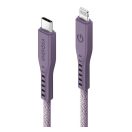 Energea Flow C94 USB-C / Lightning MFI szövet gyorstöltő- és adatkábel, 1.5m, 60W, 3A, lila