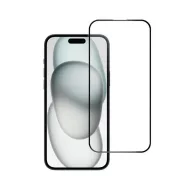  Blue Star Apple iPhone 15/16 Plus 5D teljes kijelzős tempered glass kijelzővédő üvegfólia, fekete