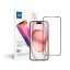 Blue Star Apple iPhone 15/ iPhone 16 5D teljes kijelzős tempered glass kijelzővédő üvegfólia, fekete