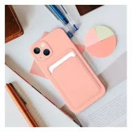   Apple iPhone 16 Plus kártyatartós szilikon tok, rózsaszín