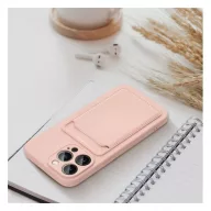   Apple iPhone 16 Plus kártyatartós szilikon tok, rózsaszín