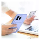 Apple iPhone 16 Plus kártyatartós szilikon tok, lila