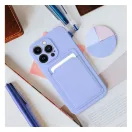 Apple iPhone 16 Plus kártyatartós szilikon tok, lila