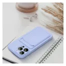 Apple iPhone 16 Plus kártyatartós szilikon tok, lila