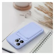 Apple iPhone 16 Plus kártyatartós szilikon tok, lila