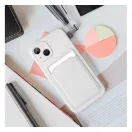 Apple iPhone 16 Plus kártyatartós szilikon tok, fehér