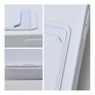 Apple iPhone 16 Plus kártyatartós szilikon tok, fehér