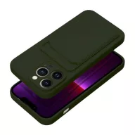 Apple iPhone 16 Pro Max kártyatartós szilikon tok, zöld