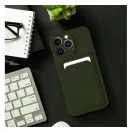 Apple iPhone 16 Pro Max kártyatartós szilikon tok, zöld