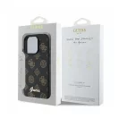 Guess PU Peony Script Apple iPhone 16 Pro Max Magsafe kompatibilis tok, fekete-barna GUHMP16XPGPYSK