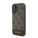 Guess 4G Bottom Stripe Apple iPhone 16 Plus hátlap tok, barna GUHCP16MG4GLBR