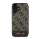 Guess 4G Bottom Stripe Apple iPhone 16 Plus hátlap tok, barna GUHCP16MG4GLBR