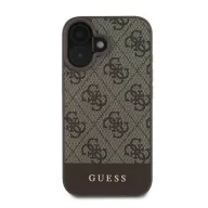   Guess 4G Bottom Stripe Apple iPhone 16 Plus hátlap tok, barna GUHCP16MG4GLBR