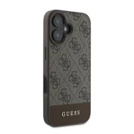   Guess 4G Bottom Stripe Apple iPhone 16 Plus hátlap tok, barna GUHCP16MG4GLBR