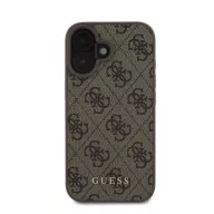   Guess 4G Classic Apple iPhone 16 hátlap tok, barna GUHCP16SG4GFBR