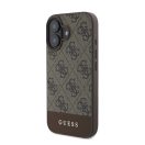 Guess 4G Bottom Stripe Apple iPhone 16 hátlap tok, barna GUHCP16SG4GLBR