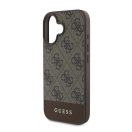Guess 4G Bottom Stripe Apple iPhone 16 hátlap tok, barna GUHCP16SG4GLBR