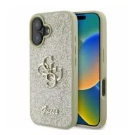   Guess Fixed Glitter Big 4G Apple iPhone 16 hátlap tok, arany