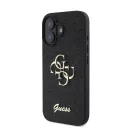 Guess Fixed Glitter Big 4G Apple iPhone 16 hátlap tok, fekete/barna