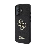   Guess Fixed Glitter Big 4G Apple iPhone 16 hátlap tok, fekete/barna