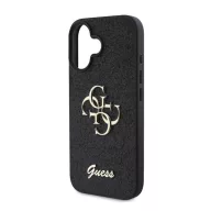   Guess Fixed Glitter Big 4G Apple iPhone 16 hátlap tok, fekete/barna