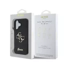 Guess Fixed Glitter Big 4G Apple iPhone 16 hátlap tok, fekete/barna