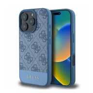   Guess 4G Bottom Stripe Apple iPhone 16 Pro Max hátlap tok, kék GUHCP16XG4GLBL