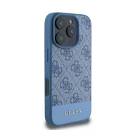   Guess 4G Bottom Stripe Apple iPhone 16 Pro Max hátlap tok, kék GUHCP16XG4GLBL