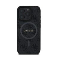   Guess 4G Ring Classic Logo Apple iPhone 16 Pro hátlap tok, fekete/barna GUHMP16LG4GFRK