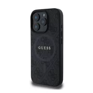   Guess 4G Ring Classic Logo Apple iPhone 16 Pro hátlap tok, fekete/barna GUHMP16LG4GFRK