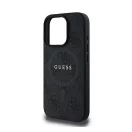 Guess 4G Ring Classic Logo Apple iPhone 16 Pro hátlap tok, fekete/barna GUHMP16LG4GFRK