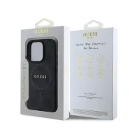   Guess 4G Ring Classic Logo Apple iPhone 16 Pro hátlap tok, fekete/barna GUHMP16LG4GFRK