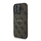 Guess 4G Ring Classic Logo Apple iPhone 16 Pro hátlap tok, barna GUHMP16LG4GFRW