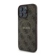   Guess 4G Ring Classic Logo Apple iPhone 16 Pro hátlap tok, barna GUHMP16LG4GFRW