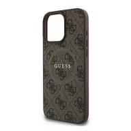   Guess 4G Ring Classic Logo Apple iPhone 16 Pro hátlap tok, barna GUHMP16LG4GFRW