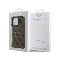   Guess 4G Ring Classic Logo Apple iPhone 16 Pro hátlap tok, barna GUHMP16LG4GFRW