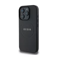   Guess Grained Gold Ring MagSafe Apple iPhone 16 Pro hátlap tok, fekete/barna GUHMP16LPGHSMMK