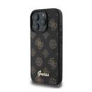 Guess Peony Script Apple iPhone 16 Pro MagSafe kompatibilis hátlap tok, fekete/barna GUHMP16LPGPYSK