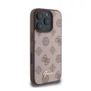 Guess Peony Script Apple iPhone 16 Pro MagSafe kompatibilis hátlap tok, barna GUHMP16LPGPYSW