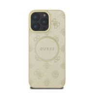   Guess Saffiano Peony Classic Logo Apple iPhone 16 Pro hátlap tok, arany GUHMP16LPSAPSMED