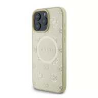   Guess Saffiano Peony Classic Logo Apple iPhone 16 Pro hátlap tok, arany GUHMP16LPSAPSMED