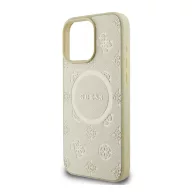   Guess Saffiano Peony Classic Logo Apple iPhone 16 Pro hátlap tok, arany GUHMP16LPSAPSMED